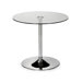 Kudos Pedestal Table in Chrome / Glass