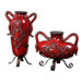 Rami Vase in Bright Red (Set of 2)