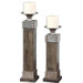 Lican Fir and Metal Candlesticks (Set of 2)