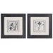 4 Piece Black & White Florals by Grace Feyock Wall Art - 21.625"x21.625"