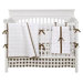 Quilted Circles 3 Piece Crib Bedding Set in White and Chocolate