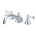 Royale Double Handle Deck Mount Solid Brass Roman Tub Faucet Trim French Lever Handle