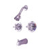 Heritage Pressure Balanced Volume Control Tub and Shower Faucet with Twin Metal Cross Handles