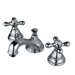 Widespread Bathroom Faucet with Double Metal Cross Handles