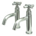 Single Hole Bathroom Sink Faucet Set with Metal Cross Handle