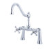 Double Handle Deck Mount Clawfoot Tub Faucet Trim Metal Cross Handle