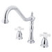 Heritage Double Handle Widespread Kitchen Faucet with Porcelain Cross Handles
