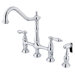 Heritage 8" Spread Deck Mount Double Handle Widespread Bridge Faucet with Metal Lever Handles