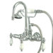 Vintage Three Handle Wall Mount Clawfoot Tub Faucet with Handshower