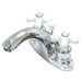 Centerset Bathroom Faucet with Double Porcelain Cross Handles