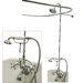 Vintage Volume Control Tub and Shower Faucets with Porcelain Cross Handles