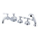 Heritage Double Handle Deck Mount 5.25" 5 Piece Roman Tub Faucet Trim Set Metal Lever Handle