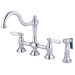 Double Handle Widespread Bridge Faucet with Porcelain Lever Handles