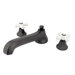 Double Handle Deck Mount Roman Tub Faucet Trim Porcelain Cross Handle