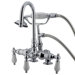 Vintage Three Handle Wall Mount Clawfoot Tub Faucet with Handshower
