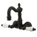 Hot Springs Double Handle Deck Mount Clawfoot Tub Faucet Trim Porcelain Lever Handle