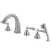 Century Roman Three Handle Deck Mount Tub Filler With Hand Shower