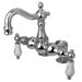 Hot Springs Double Handle Deck Mount Clawfoot Tub Faucet Trim Porcelain Lever Handle