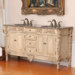 Alexandria Double 67" Bathroom Vanity in Antique Ivory