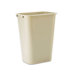 Soft Molded Plastic Wastebasket, Rectangular, 10.25gal, Beige                                                                