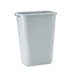 Soft Molded Plastic Wastebasket, Rectangular, 10.25gal, Gray                                                                 