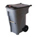 Brute Big Wheel Container, Square, Plastic, 50gal, Gray