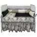 Girl's Crib Bedding Set in Toile Black