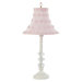 Three Glass Ball Medium Table Lamp in White