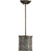French Damask 1 Light Drum Pendant