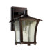 Gable One Light Outdoor Wall Lantern with Clear Seeded Glass Shade in Oiled Bronze