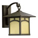 Sorrel Outdoor Wall Lantern with Amber Scavo Glass Shade in Oiled Bronze