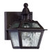 French Quarter One Light Outdoor Wall Lantern with Clear Hammered Glass Shade in Oiled Bronze