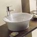 Twist Above Counter Single Hole Bathroom Sink in White