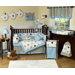 Mod Dots Blue Collection 9pc Crib Bedding Set 