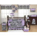 Zebra Purple Collection 9pc Crib Bedding Set 