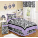 Zebra Purple Collection 4pc Twin Bedding Set 