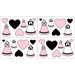Black, White and Pink Princess Wall Decals - Set of 4 Sheets