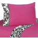 Hot Pink, Black and White Isabella Twin Sheet Set