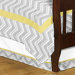 Yellow and Gray Zig Zag Toddler Bed Skirt