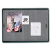 Enclosed Bulletin Fabric/Cork/Glass Board in Gray with Aluminum Frame