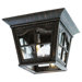 Outdoor Three Light Large Flush Mount in Black