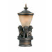 Lion Exterior Outdoor Pier Mount Lantern in Oil Rubbed Bronze