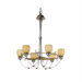 Rimini Six Upward Light Chandelier in Vintage Gold