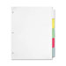 Erasable Tab Dividers, 5-Tabs, 11"x8-1/2", 5/Set, Multi