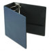 Leather Grain Vinyl EasyOpen D-Ring Binder w/Finger Slot, 5in Cap, Navy