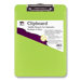 Plastic Clipboard, w/ Rubber Grip, Letter, Neon Green