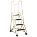 4-Step Ladder, w/ 2 Handrails, 24-5/8"x33-1/2"x66", Beige