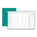 Academic Stitched Cover Monthly Planners, 14 Mos, 7'X10", Green, 2013
