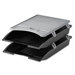 Telephone Stand with Stackable Letter Size Paper Trays, Black/Gray                                                           