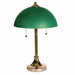 Taylor Incandescent Desk Lamp, Brass-Plated Base, Green Glass Shade, 18-1/2"                                                 